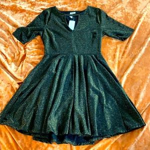 Black dress with gold shimmer